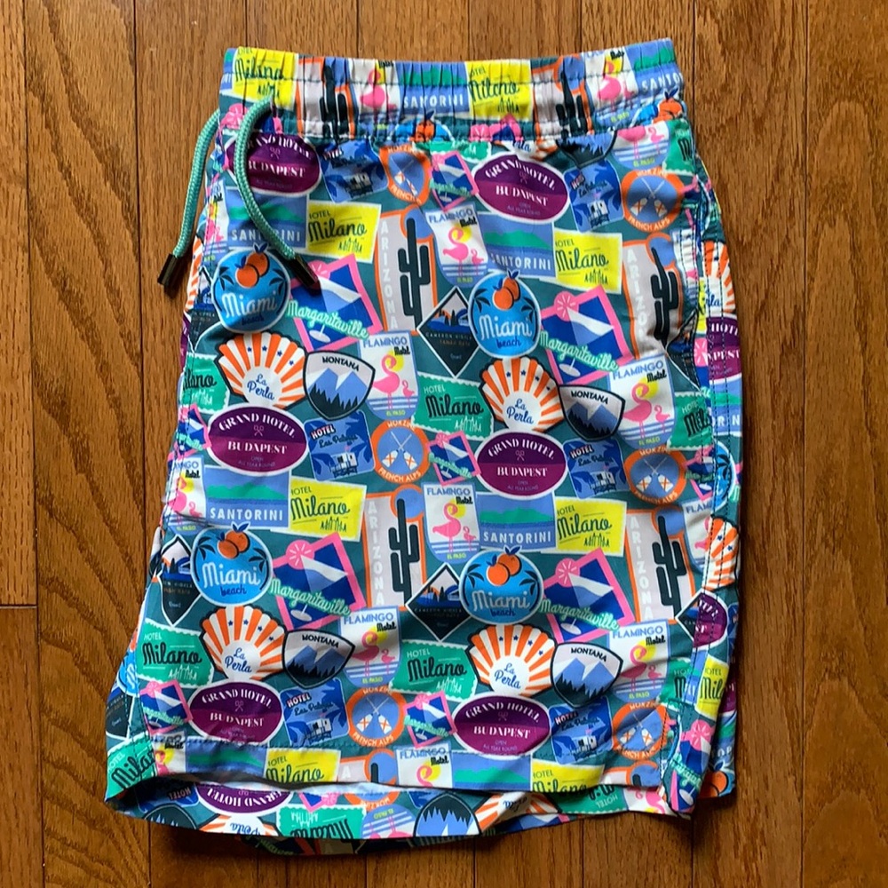 Nikben Mens Swim Trunks vacation print